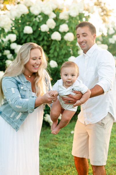 Outdoor family session in Bowling Green, KY garden