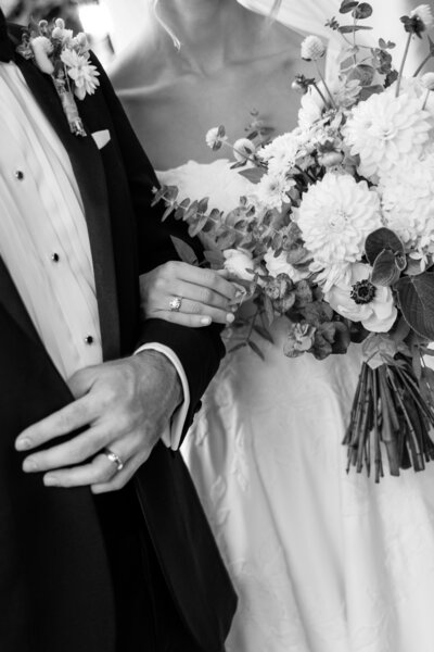 Flower girls walk with grandmother into the venue to begin getting ready.