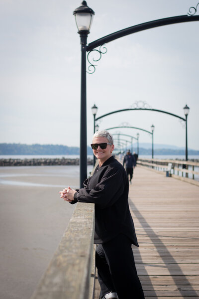 Amy on White Rock pier