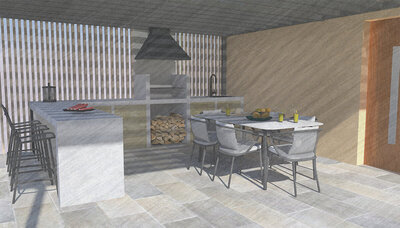 moderní zahrada u vily