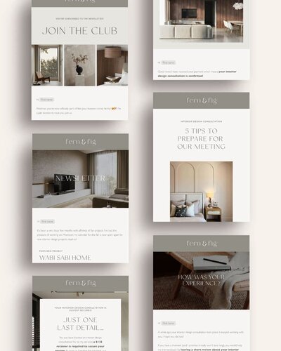 Earthy Flodesk templates for interior designers