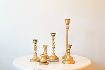 TE Inventory-Gold Metal Assorted Taper Candle Bases 109