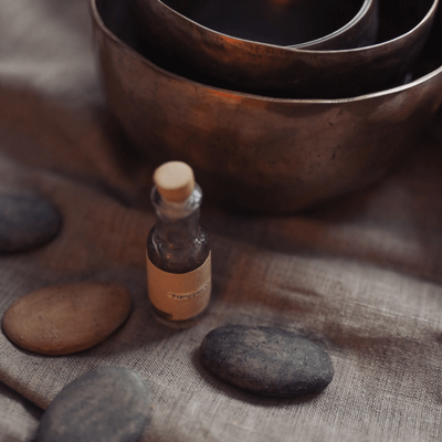 Massage oil and stones at North Shore Wellness Center Kauai