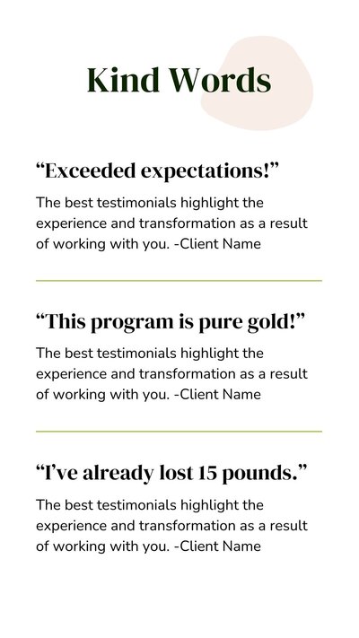 story design for testimonials