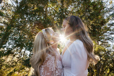 Destination Elopement Queer Couple Garden Wedding