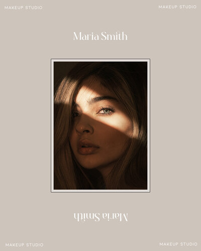 neutral and minimal brand design for a makeup artist.