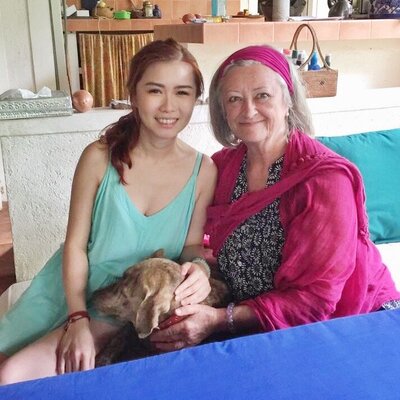 Ariel with Reiki Teacher Cat Wheeler in Bali