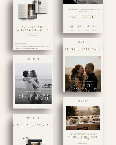 Aesthetic Flodesk templates for wedding photographers