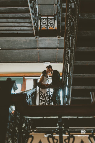 Steel Staircase Romantic Shot