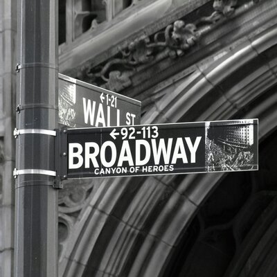 Wall Street and Broadway sign, symbolizing Molly Curry’s blend of finance and creative expertise in coaching.