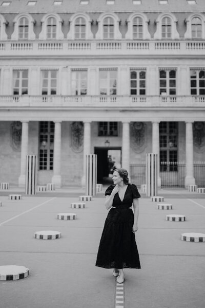 Palais Royale portrait in Paris, Destination wedding photographer, Renee Lemaire