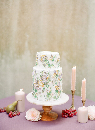 Painterly Wedding Cake photo