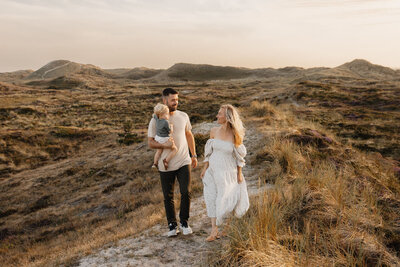Gezinsshoot golden hour duinen
