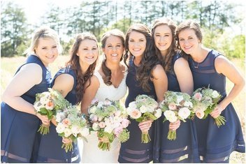 bride and her bridesmaids outside Twigs Tempietto