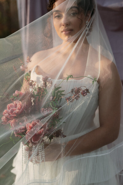 bride and groom kissing