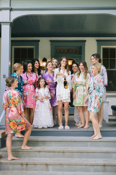 Colorful bridesmaids robes
