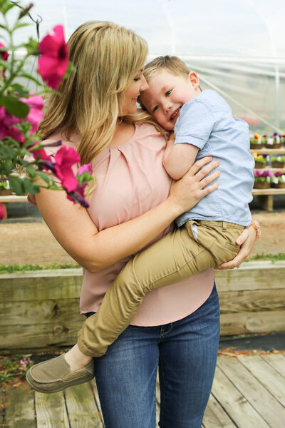 Mom holding son | Family Photography