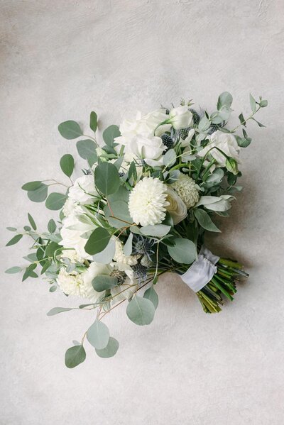 Bridal bouquet on the ground