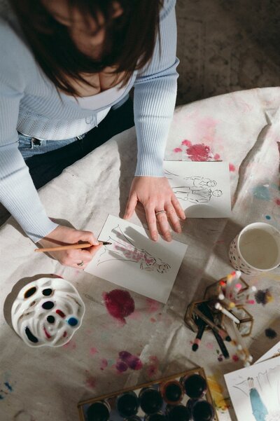 Stephanie Anne Illustration A Live watercolor sketch artist based in montreal, quebec drawing and painting in real time
