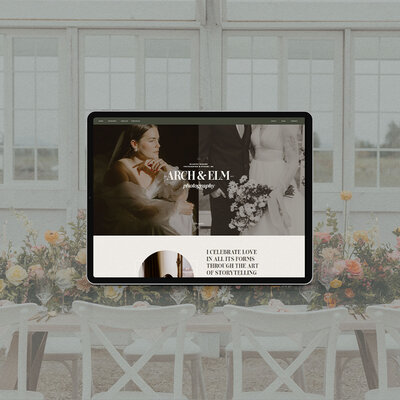 Mockup to show an example of showit branding and website designer​ Palme Design Co