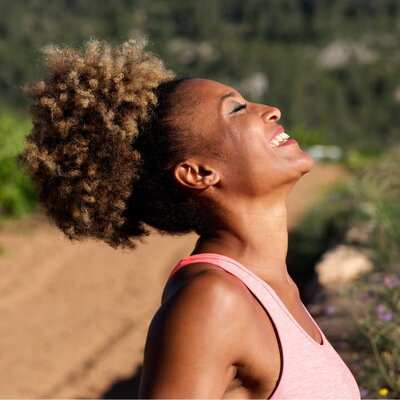 woman enjoying the sun