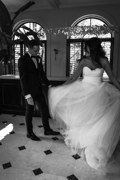 bride and groom read vows in private at Graydon Hall Manor