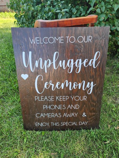 unplugged ceremony sign for rent saskatchewan
