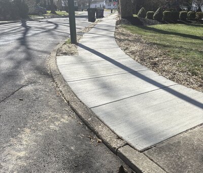 new sidewalk repair job