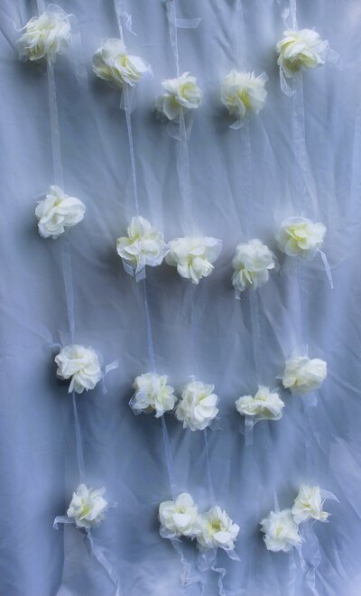 white flroal garland