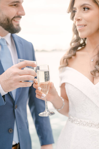 Bride and Groom cheering by Miami Elopement Photographer