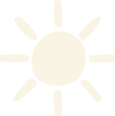 Off white colored sun graphic
