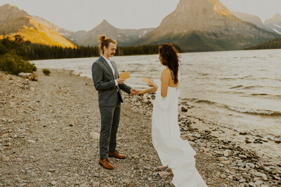 Glacier National Park elopement and vow reading