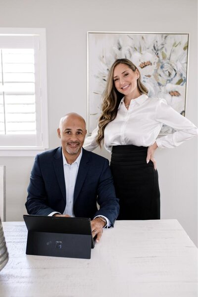 Explore Charlene and Damian in a professional setting, ideal for brand photoshoots focusing on teamwork, tech environments, and effective communication.