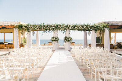 table design for romantic beach wedding in Mexico
