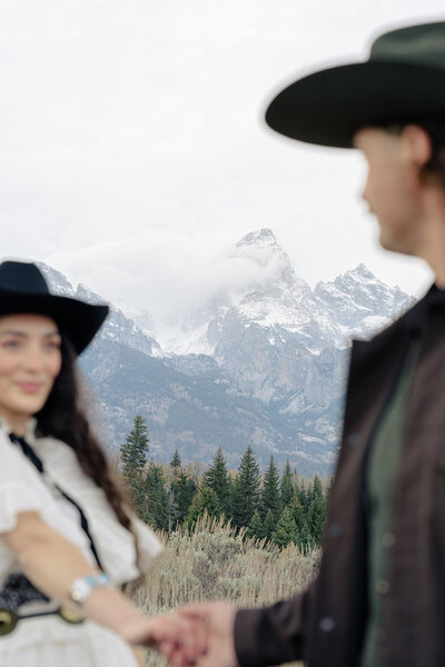 Engagement photographs in Grand Teton National Park with Foxtails Pgotography