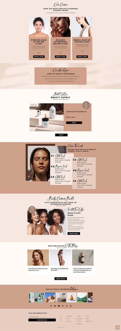 Beauty salon template. Present your services and satisfied client