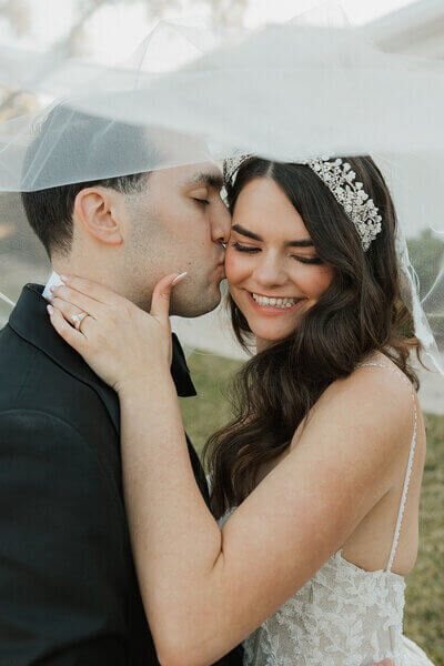 couple portraits on wedding day by wedding & event planner