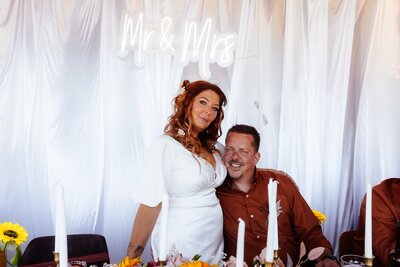 Boho wedding reception with disco balls and urban vibes