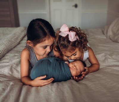 In home newborn photo session Indianapolis