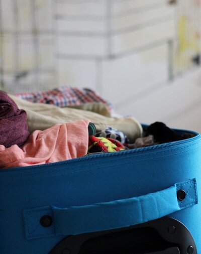 packed open suitcase