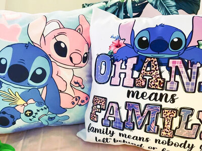 stitch themed bed pillows