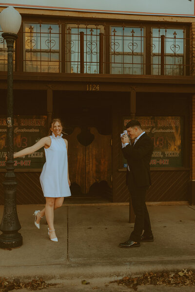 Romantic downtown elopement in Anson, TX