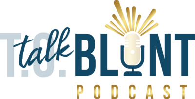 Talk Blunt Podcast Logo - Blue