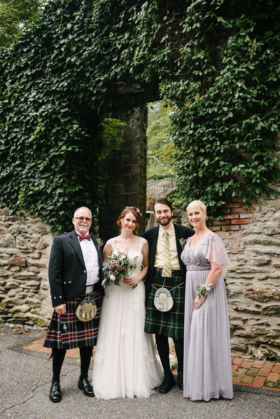 old mill family photos with kilts and lots of DIY handmade details