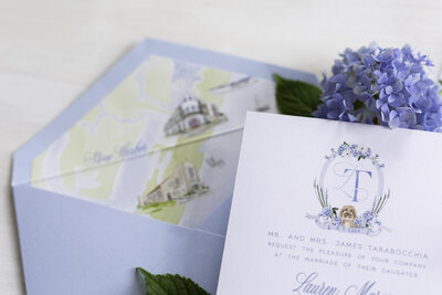 Custom calligraphy wedding invitation in gray ink