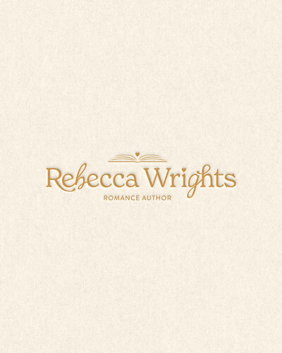 Elegant and romantic brand identity for Rebecca Wrights, featuring classic serif typography, warm tones, and a timeless literary aesthetic