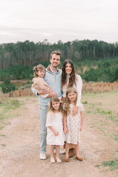Olivia J. Morgan the wedding photographer with her family for a holiday card in Vestavia Hills, AL