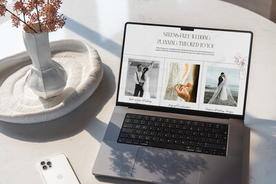 Elegant Showit site for a destination event planner with soft visuals and structured layout
