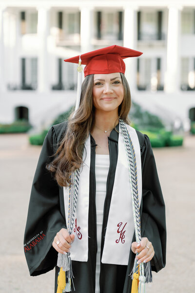 Alabama Grad Session taken on the University of Alabama campus in Tuscaloosa, Alabama. Graduate Photography