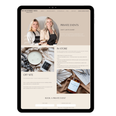 showit homepage layout for service-based business with strategic copy